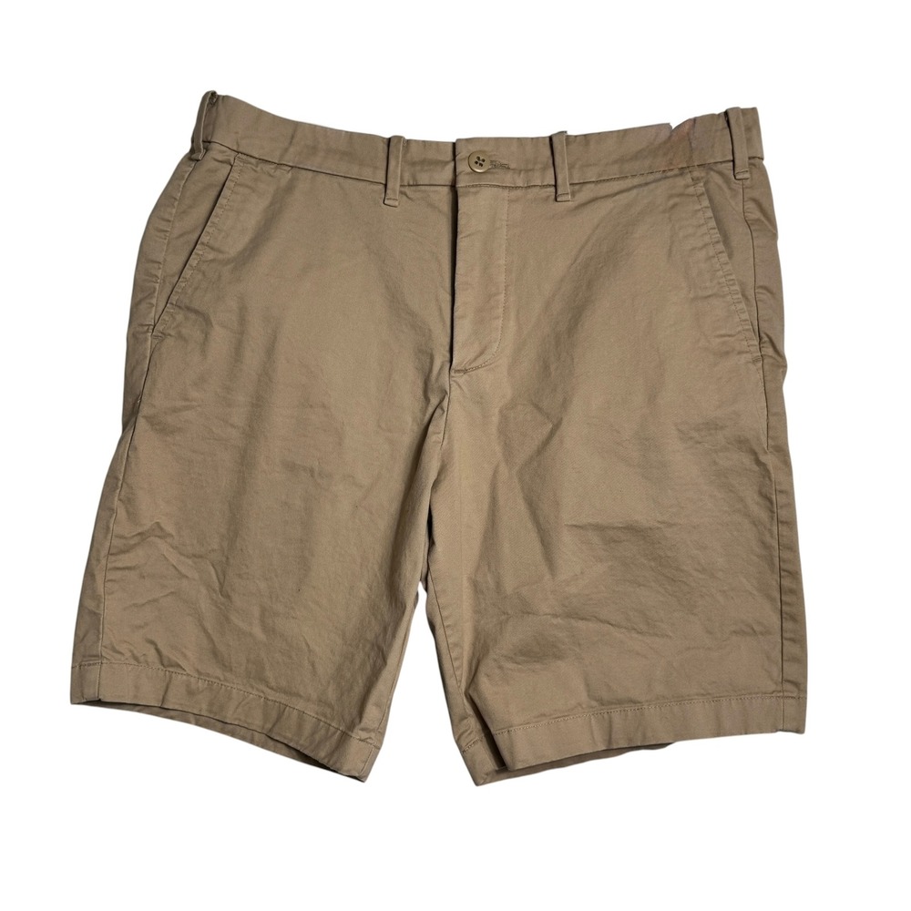 Abercrombie & Fitch Chino Shorts Mens 34 Tan Preppy Classic Solid Cotton Blend